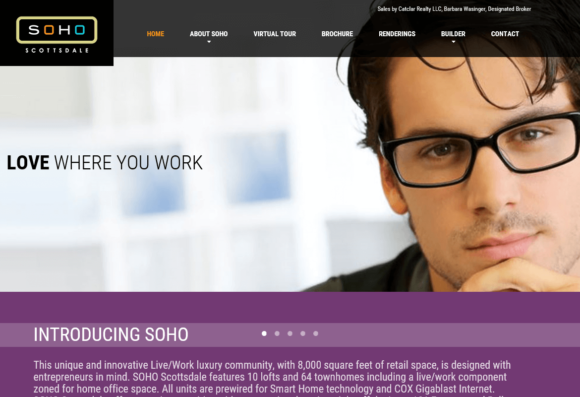 Custom Web Design Screenshot for SOHO Scottsdale