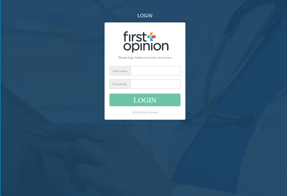 Screenshot of First Opinion Custom Web Application