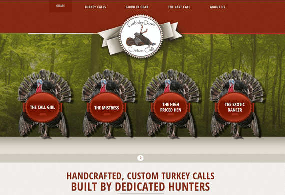 New website for Gobbler Down Custom Calls